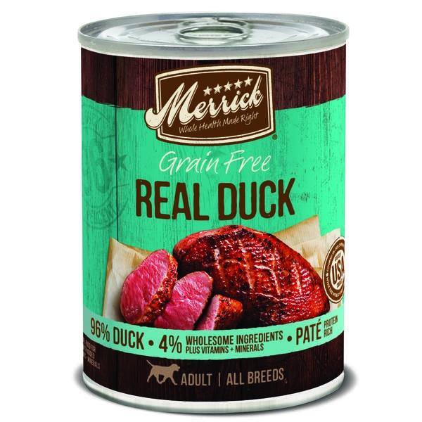 Merrick Grain Free 96 Real Duck Canned Dog Food 12.7 oz single can Conyers GA The Stock Market Country Store