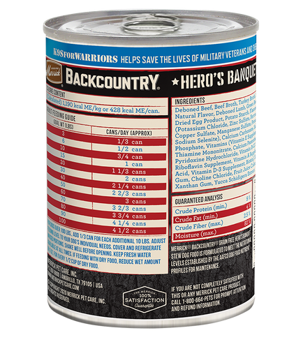 Merrick Backcountry Grain Free Hero's Banquet Stew (12.7 oz)