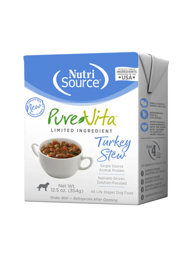 NutriSource® PureVita™ Turkey Dog Stew TetraPaks Wet Dog Food (12.5 oz. Tetra Pak)