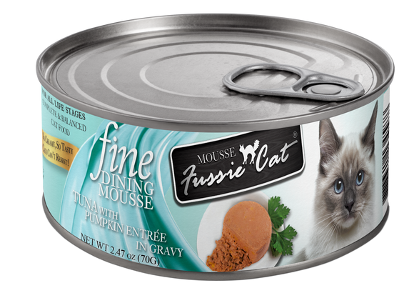 Fussie Cat Fine Dining Mousse Tuna with Pumpkin Entree in Gravy Canned Cat Food (2.47 oz)