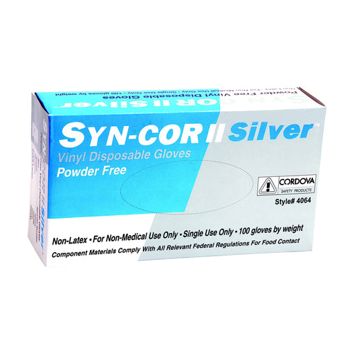 Cordova SYN-COR II Silver™ Vinyl Disposable Gloves Powder-Free