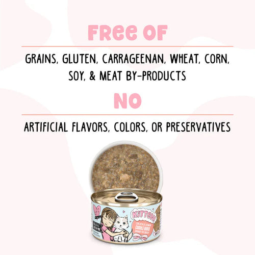 Weruva BFF Kitten! Chicken & Salmon Cuddle Buds! Dinner in Gravy Cat Food