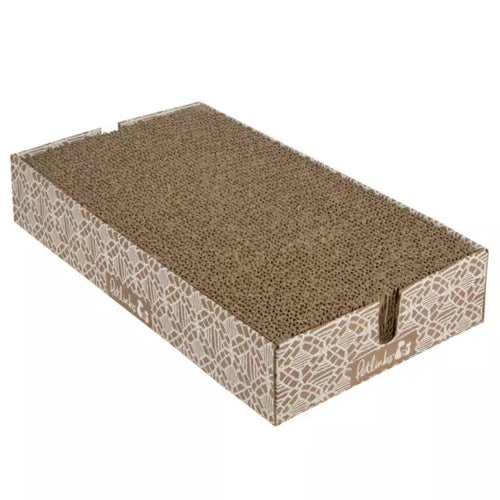 Petlinks Scratcher's Choice+ Bed Box & Refills Reversible Corrugate Cat Scratch Blocks & Cat Bed with Catnip Infusion Technology, 2 count Scratch Blocks