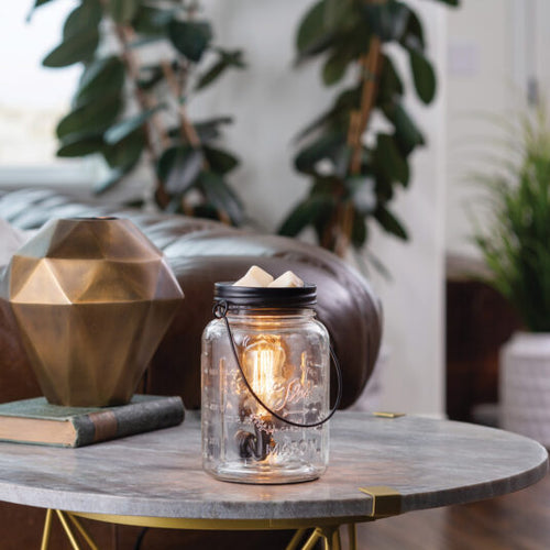 Candle Warmers Glass Mason Jar Vintage Bulb Illumination Fragrance Warmer