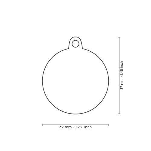 MyFamily Classic Big Black Circle with Heart ID Tag
