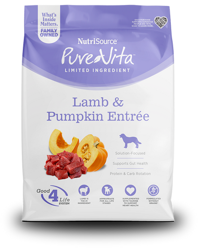 PureVita Lamb & Pumpkin Entrée Limited Ingredient Dog Food