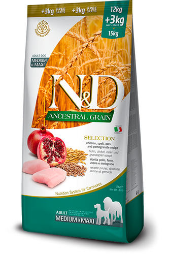 Farmina N&D Ancestral Grain Canine Selection Adult Medium & Maxi Food