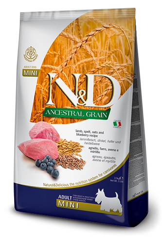 Farmina N&D Ancestral Grain Canine Lamb & Blueberry Adult Mini Food