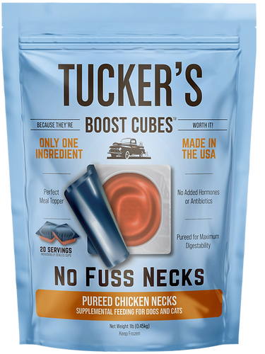 Tucker's Boost Cubes Pureed Chicken Necks Supplemental Feeding for Dogs & Cats