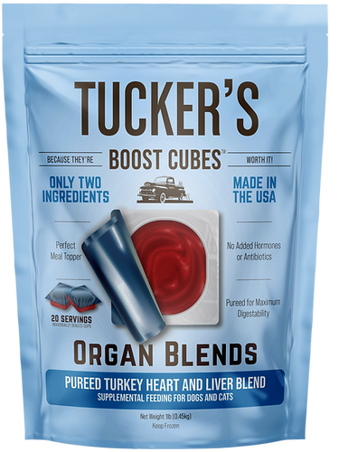 Tucker's Boost Cubes Pureed Turkey Heart and Liver Blend Supplemental Feeding for Dogs & Cats