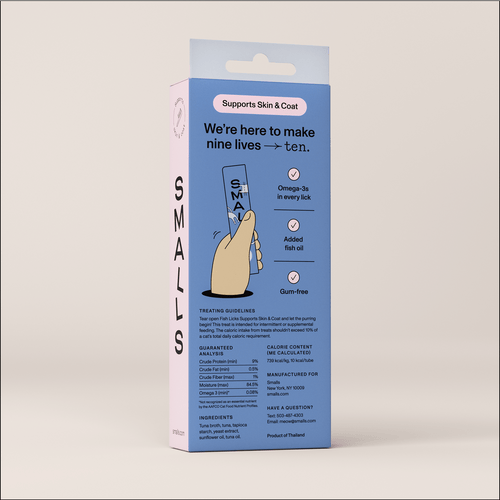 Smalls Fish Licks Skin & Coat Lickable Cat Treats