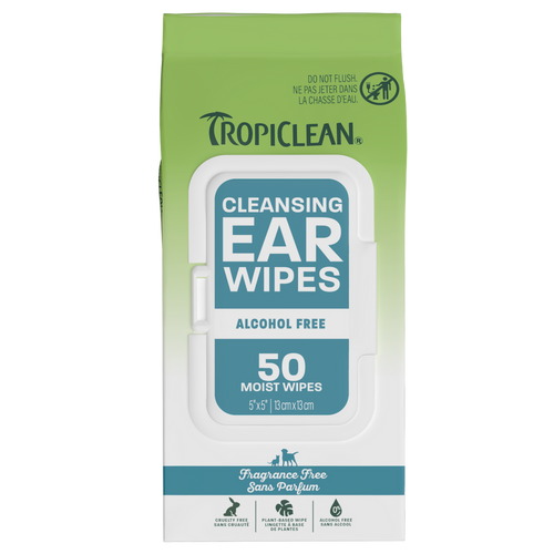 TropiClean Cleansing Ear Wipes, 50ct