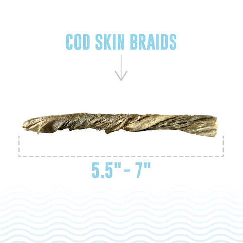 Icelandic+ Cod Skin Braids for Dogs (5pk)