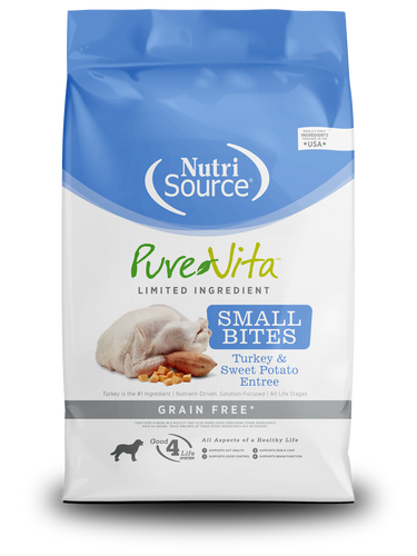 NutriSource® PureVita™ Small Bites Grain Free Turkey & Sweet Potato Recipe Dry Dog Food