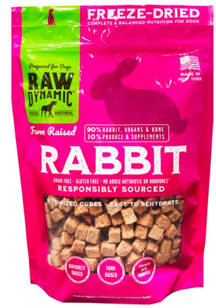 Raw Dynamic Freeze Dried Rabbit Dog Food (14 oz)