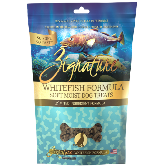 Zignature Soft Moist Dog Treats Whitefish Formula (4-oz)